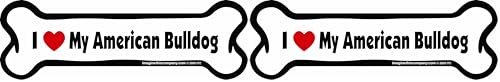 Image of Imagine This Bone Car Magnet, I Love My American Bulldog, 2-Inch by 7-Inch (Pack of 2)