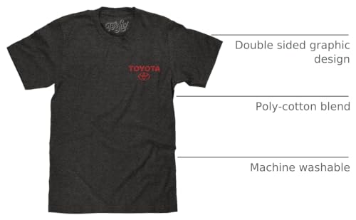 Tee Luv Men's Toyota Drive Your Dreams Shirt - Double Sided Car Logo Graphic Tee, Charcoal Heather, M by Tee Luv - Used condition - Image 4