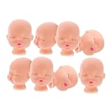 Milisten 8 Stück Teiliges Puppenköpfe aus Weichem Vinyl Wiederbemalbar für DIY Puppenreparatur und Schlüsselanhänger Kreative Puppenzubehörteile für Bastelprojekte und Schlafbegleiter