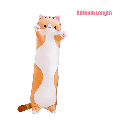 Henniu almofada Boneca de desenho animado fofa em forma de gato brinquedo de pelúcia para dormir tra