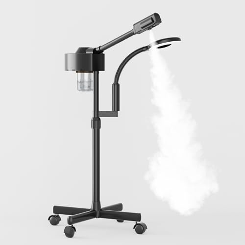 Facial Steamer with Magnifying Lamp, 2 in 1 Ozone Steamer for Face Professional. Professional Facial Steamer for Esthetician, Salon & Spa Face Beauty Equipment.