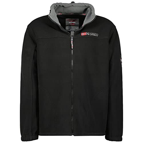 Geographical Norway TAMAZONIE Men - Grueso Y Cálido Vellón De Los Hombres De Cierre De Cremallera - Chaqueta De Invierno Cálido De Los Hombres - Sudadera De Manga Larga Forrada Negro M