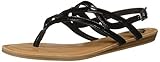 Fergalicious Women's Snazzy TOO Flat Sandal, black, 11 M US