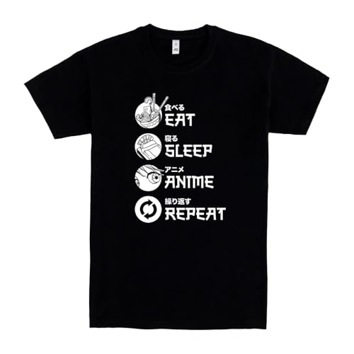 Pampling Maglietta Manica Corta in 100% Cotone, Abbigliamento Unisex per Uomo e Donna in 5 Taglie, T-Shirt Nera, Modello Favourite Routine (M)