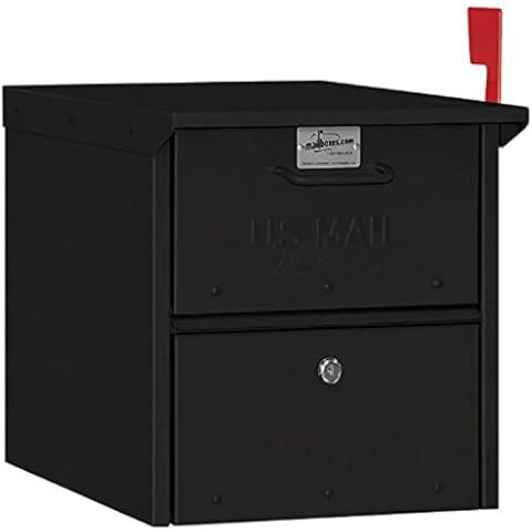 Buzón negro con bandeja saliente y bandera ajustable Salsbury Industries 4325BLK Cover
