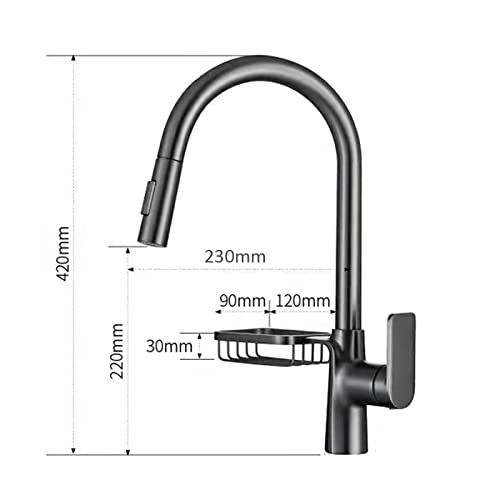 Robinet d'évier de cuisine à double mode d'eau avec douchette extractible fluide - 4