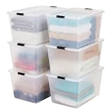 IRIS USA 6-Pack 55 Quart Clip Box with Latching Lid