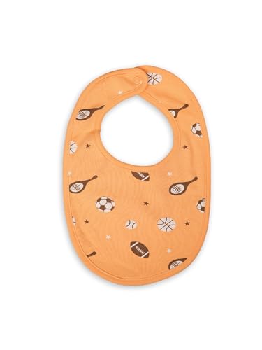 Image of Kidbea Organic Cotton Baby Bib, Adjustable Snap Closure Soft Absorbent Feeding Bibs Apron for Newborns & Infants Child With Cute Prints | Reusable Baby Essential