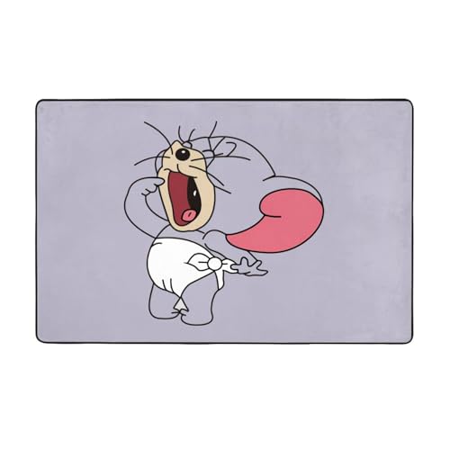 カーペット トムとジェリー (4) おしゃれ ラグマット 防ダニ 抗菌 防臭 滑り止め付き フランネル素材 ふわふわ快適肌触り 洗濯可能 オールシーズン対応 100x150cm