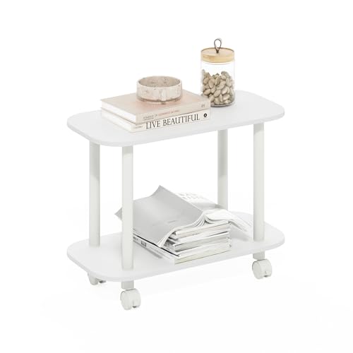Table de chevet blanche avec étagère ouverte et assemblage rapide sans outils - 4