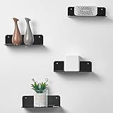 ESTILO MINIMALISTA: El estanteria pared tiene una apariencia hermosa y complementa sus decoraciones, el diseño del agujero y los clips de cable forman un sistema de suspensión para hacer que la superficie sea más hermosa y concisa. Regala 8 clips para cables.