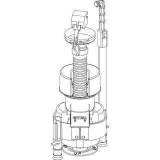 SPHINX WISA (eine Marke von Fluidmaster) Ventil für Spülkasten SPK 2136DF Quadro, Dual-Flush-Auslassventil, 50 mm (2 Zoll) Auslass, Frontsteuerung eingebaut in Spülkästen (SKU-8050801523)