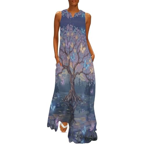 Robe de plage bohème à fleurs bleue pour vos vacances d'été