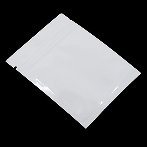 MITOB 100 Pack 3.1x4.7 inch Mylar Bags for Zip Reusable Small Aluminum Foil Lock Package Bag Candy DIY Chocolate Coffee Nut Food Long Term Storage Zipper Lock Packaging Bag with Tear Notch (White) by MITOB - Image 4