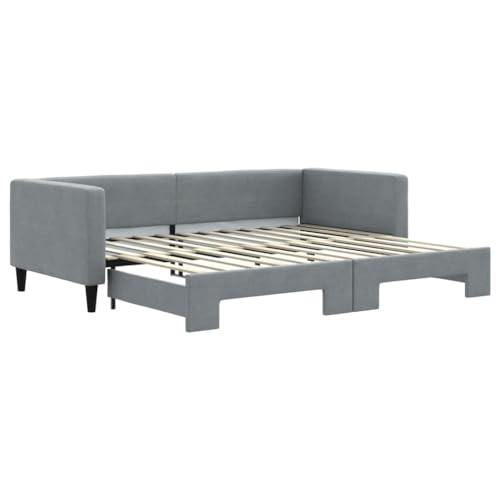 vidaXL Sofá Cama Nido Tela Gris Claro 90x200 cm
