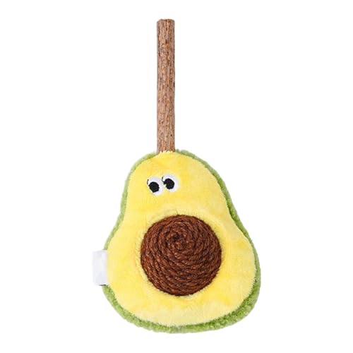 Juguete interactivo para masticar para gatos, juguete interactivo para gatos, pelota de hierba gatera con aguacate, juguete de peluche a prueba de mordeduras para gatitos para jugar en interiores y