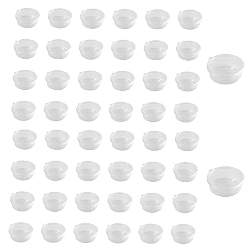 HONGFU Lot de 50 Pots à Sauce en Plastique avec Couvercle articulé, sans BPA, De La Sauce Alimentaire Porte-Gobelets RÉCipients avec Couvercles pour Barbecue Picnic Restaurant (38ml)