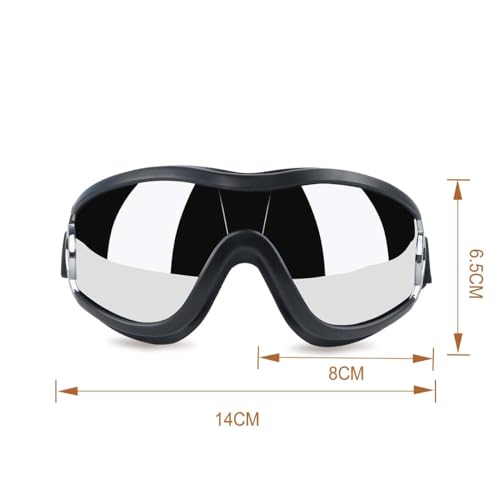 Hund Sonnenbrille Medium bis Large Hund | UV transparente Hundebrille mit verstellbarem Riemen | Winddichte Anti-Staub Schneefeste Haustier Gläser | Augenbekleidung Schutz für Reisen Skifahren