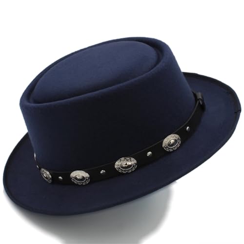 HUDFVIOI Chapeau Porkpie Chapeaux Pork Pie for Hommes et Femmes, Fedora, Trilby, Chapeau de Soleil, Classique, rétro, Jazz, fête, Plein air, Voyage, Style...