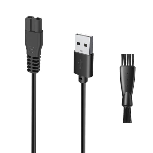 wotdmu USB Charging Cord for SMINIKER Professional Pet Clippers, 5V Charging Compatible with SMINIKER Clippers Charger, Replacement Charger for Dog Grooming Kit, 3.3ft, with 1 Cleaning Brush