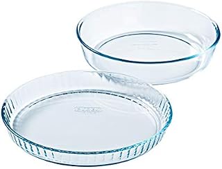 Pyrex® - Bake & Enjoy - Zestaw szklanych naczyń do pieczenia 28 cm i naczynia do ciasta 26 cm