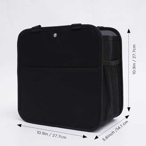 XZEETOP Large Luggage Travel Cup Holder, Oversized Luggage Cup Holder for Suitcase with Big Storage Compartment, Hands-Free Travel Organizer (Black)