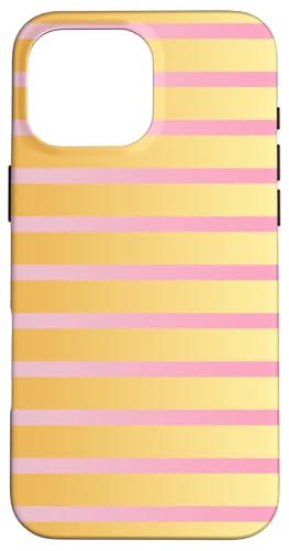 Pastel Pink Yellow Horizontal Gradient Stripes X}zP[X iPhone 16 Pro Max p