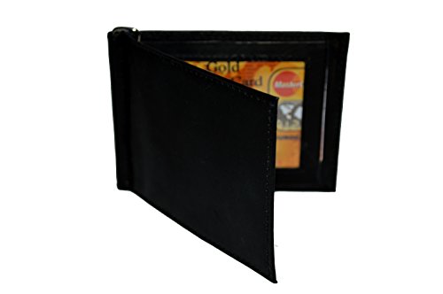 New Men's Genuine Leather Bifold Black Money Clip Wallet ID Credit Card Holder.2