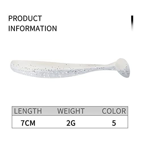 Seavey Soft Lures，Paddletail Swim Baits，Saltwater Lures White，Soft Baits，15Pcs，2/3 Inches，Soft Plastics For Bass Fishing，Paddle Tail Swimbaits #TOP1