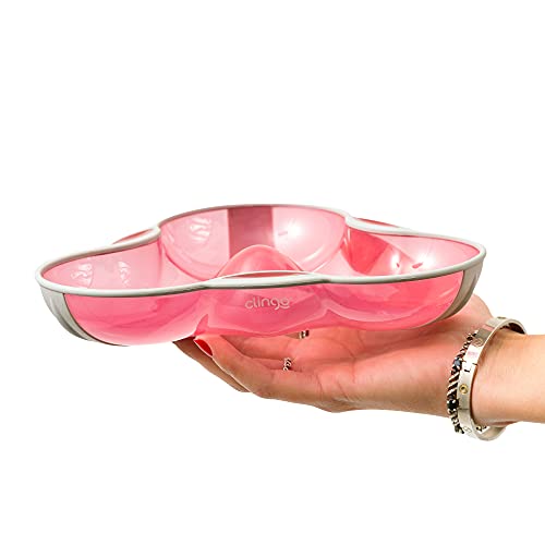 PRATO COM DIVISÓRIA TRIANGULAR COLORS ROSA, Clingo, Rosa