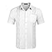 Camisa de Lino de Manga Corta para Hombre Camisas de Guayabera con Bolsillo para la Playa Cubana Camisas Hombre Ofertas