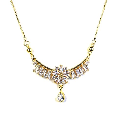 Paradise Jewels American Diamond Designer Pendant Necklace, Gold-Plated Chain for Girls and Women 1 31YoUI9j3sL. SL500