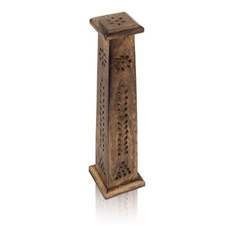 Räucherstäbchenhalter aus Holz und Kegelbrenner, Turm, groß, organisch, umweltfreundlich, Aschefänger Cover