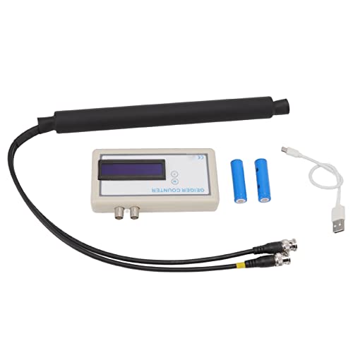Geiger Counter Nuclear Radiation Detector with Built in Probe, Tube Dosimeter for Environmental Radioactive Monitoring, Mineral Stone Testing, and Industrial Leak Detection,
