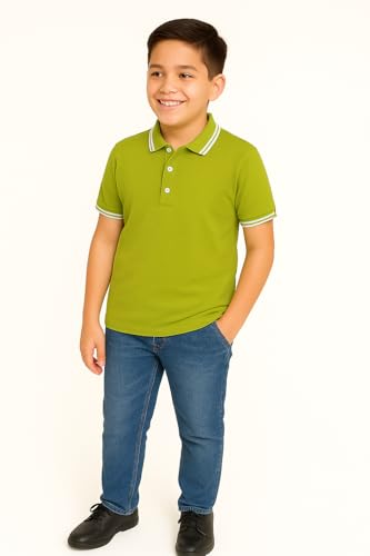 Image of Cotton Polo T-Shirt for Kids Boys Girls Half Sleeve, Regular Fit Tees for Boys Collared Casual Tshirts | Soft & Breathable Biowash Fabric | Half Sleeve