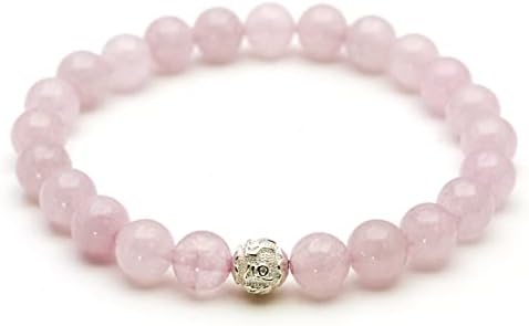 BERGERLIN Naturstein Perlenarmband Damen Herren, 8mm, 925 Silber | Naturstein Armband Damen 8mm: echte Heilsteine, 925 Silberperle mit Mantra – vom deutschen Prüflabor bestätigt.