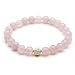 Produktbild BERGERLIN Rosenquarz Armband - Perlenarmband aus echtem Naturstein mit 925 Sterling Silberperle