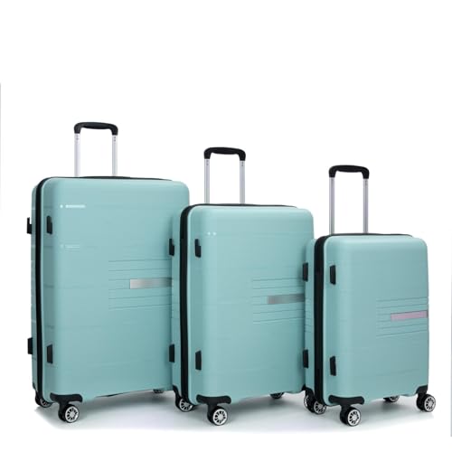 3 Piece Lightweight Hardshell Luggage Set with TSA Lock, 20/24/28