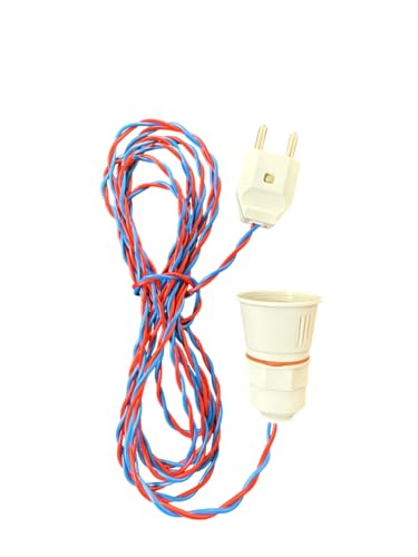 Image of Bulb Holder with Extension Cable, Bulb Holder with Flexible Wire & 2-Pin Plug 5 Meters, Pack of 1