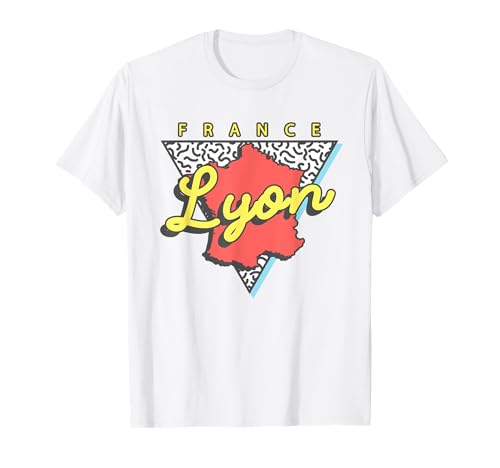 Lyon France Souvenirs - Triángulo vintage Camiseta