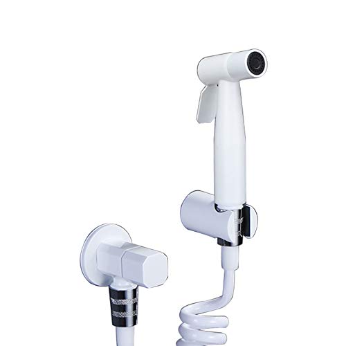 Robinet d'angle de toilette blanc en laiton avec sortie froide bidet