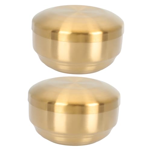Ciieeo 2Pcs Double Layer Stainless Steel Bowl for Korean Style Rice Soup Bowls Easy to Clean and Portable