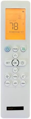 New Remote Control for Durastar DRAW12F1B 12,000 BTU Cooling / 12,000 BTU Heating Mini Split Wall Mount Indoor Air Conditioner with Backlight - 1