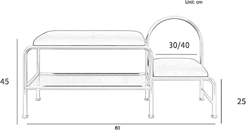 Tabouret à chaussures d'entrée en métal et petit banc de rangement pour vestiaire compact