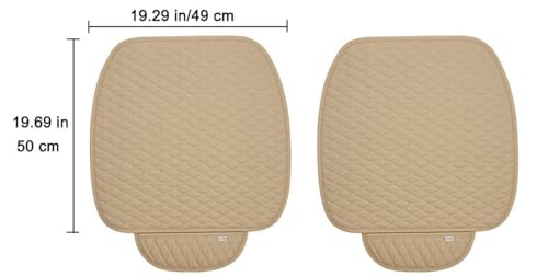 Image of Car Seat Mat Vehicle Seat Cover Car Seat Cushions Front Single Seat Cover (Pack of 2) (Car Seat Cover Cream)