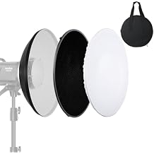 Soonpho 12inch/30cm Standard Reflector Beauty Dish with Honeycomb Grid, Diffuser Sock and Bag,for Bowens Mount Studio Strobe Flash Light Like Neewer VC-400HS VE-300 Godox AD200 AD180 AD360 White