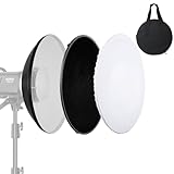 Soonpho 16inch/42cm Standard Reflector Beauty Dish with Honeycomb Grid, Diffuser Sock and Bag,for Bowens Mount Studio Strobe Flash Light Like Neewer VC-400HS VE-300 Godox AD200 AD180 AD360 (White)