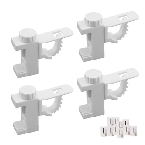 JOIYHY 4 Pièces Support Tringle Rideau Dressing, Support Tringle Rideaux sans Percage,Barre Transversale Réglableen ABS, pour Mon Dressing,Salle de...