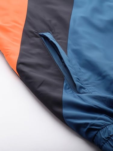 Image of The Indian Garage Co Men Regular Fit Colorblocked Wind Cheater