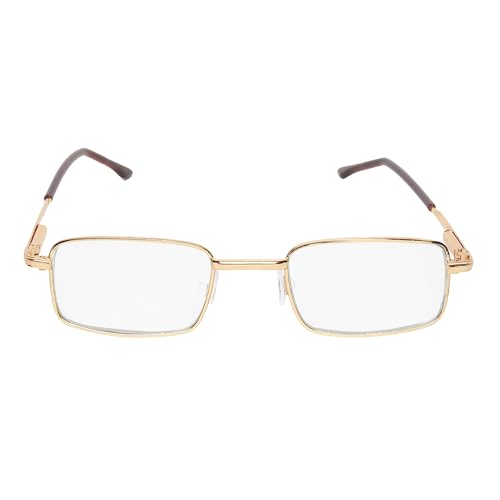 CRIBA Golden Frame Clear Reading Glass with Power +1.00,+1.25,+1....